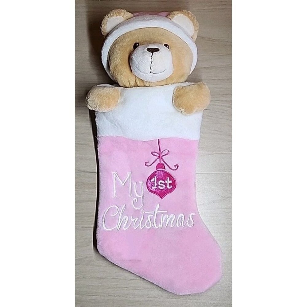 My First Christmas Bear Stocking Pink 15” by Dan Dee Collector's Choice